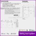 Caster wheel for sliding door frameless hardware